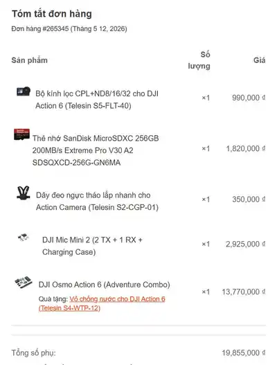 DJI Action 6 Adventure Combo + DJI Mic Mini 2