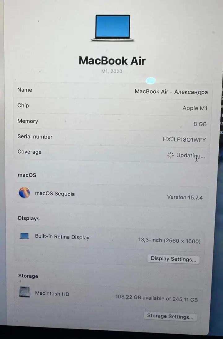 MacBook Air M1 2020