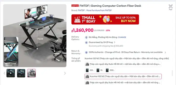 Компьютерный стол FWTDF Gaming Computer Desk Table