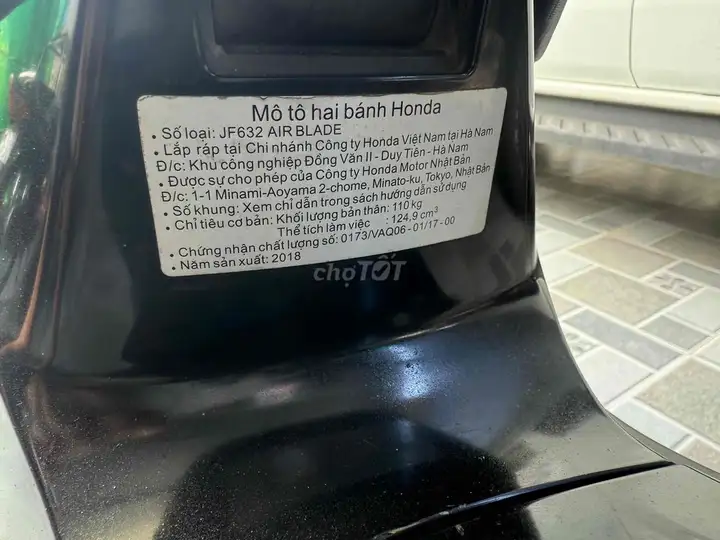 Honda Air Blade 2018, черный матовый, 125cc