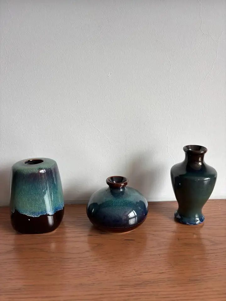 Декоративные керамические вазы, 3 шт.