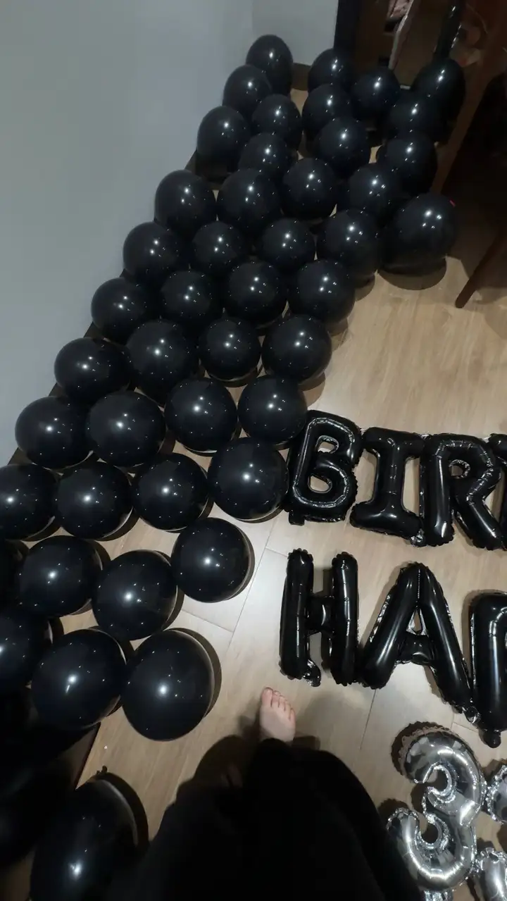 Воздушные шары с надписями Happy Birthday и 33