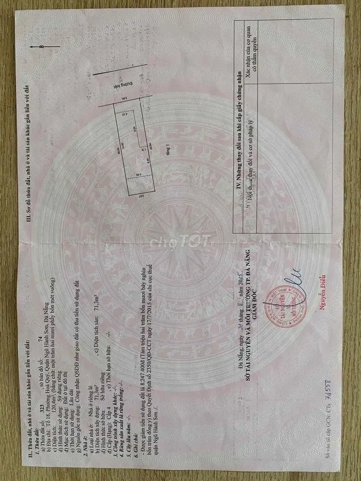 Дом 120 м земли, асфальтированная дорога и аллея в районе Бинь Ки