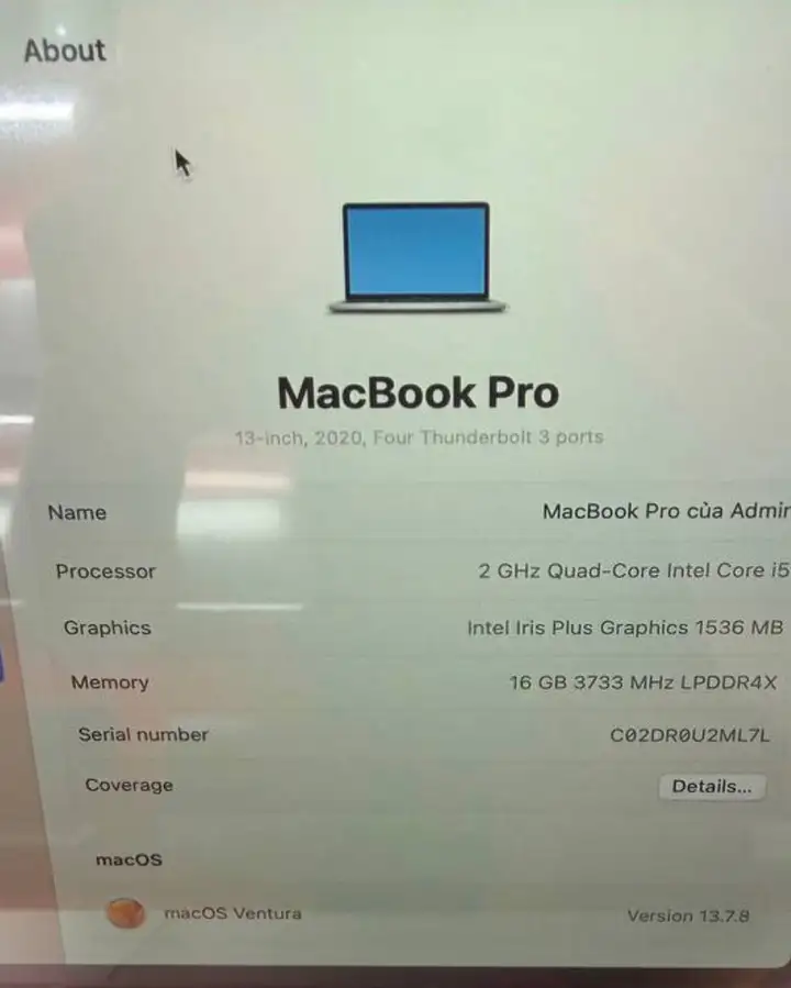 MacBook Pro 13" 2020