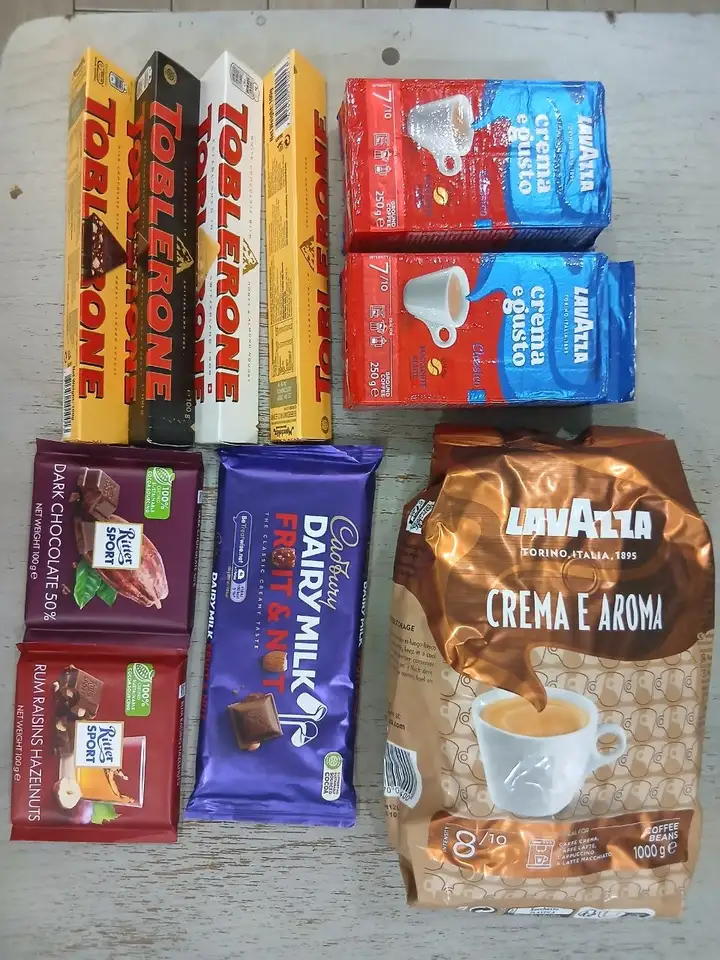 Кофе Lavazza и шоколад Toblerone, Cadbury, Ritter Sport