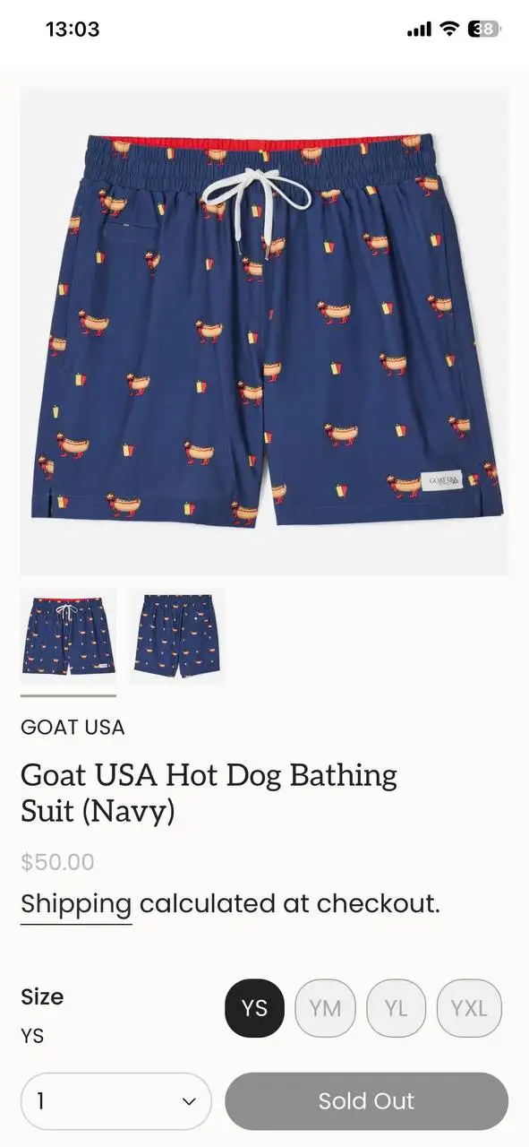 Плавательные шорты GOAT USA (Navy Hot Dog)