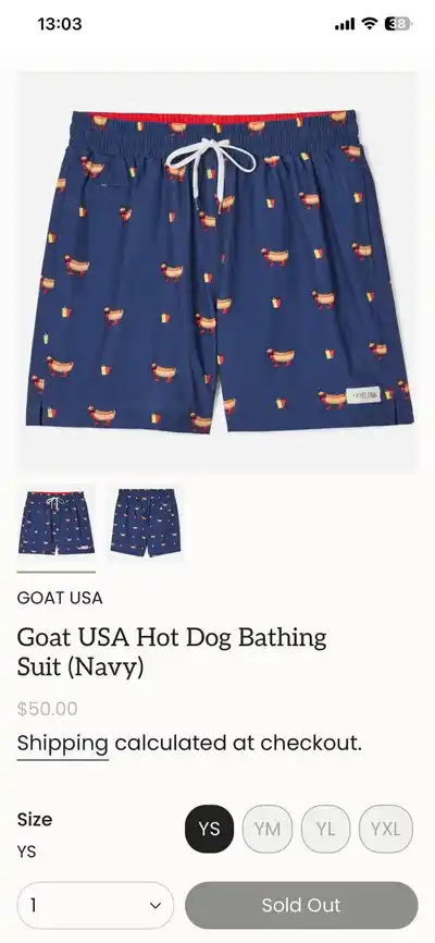 Плавательные шорты GOAT USA (Navy Hot Dog)
