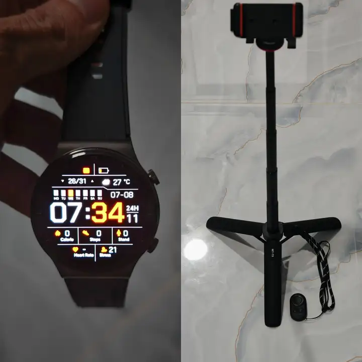 Huawei watch GT 2 Pro, tripod Ulanzi with remote ugreen