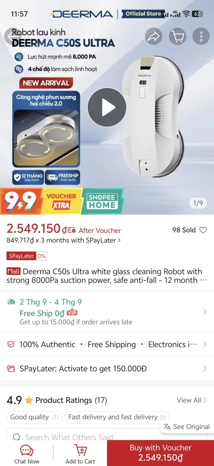 Робот-мойщик окон Deerma DEM-C50s Ultra