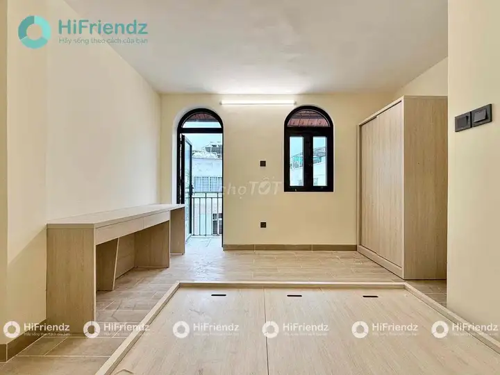 Рядом с перекрестком Фу Нюань, студия с балконом, 40 м², полная меблировка, отдельная стиральная машина