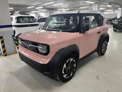 Электромобиль Vinfast VF3 Plus 2026, розовый с белой крышей