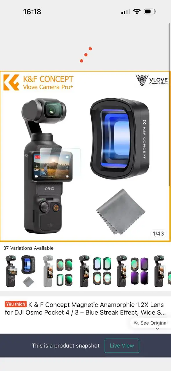 Набор фильтров и линз для DJI Osmo Pocket 3/4