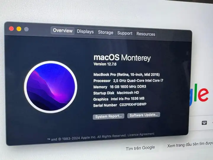 MacBook Pro Retina 15" 2015 i7 16GB 512GB