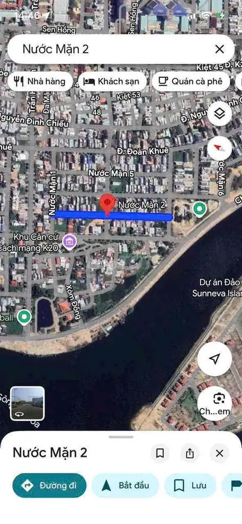 Двухэтажный дом на улице Нуок Ман 2, Нам Вьет А, у реки