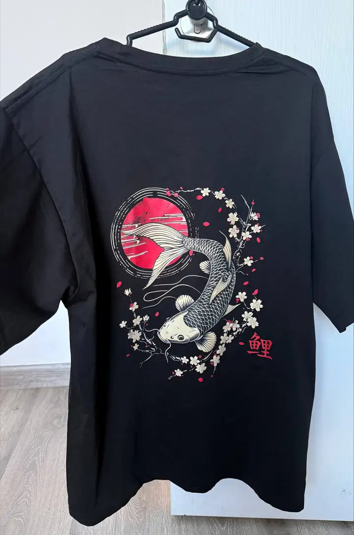 Мужская футболка с принтом в японском стиле, XL