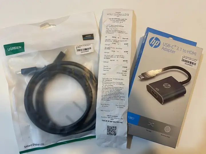 Комплект HP USB-C → HDMI + HDMI-кабель UGREEN