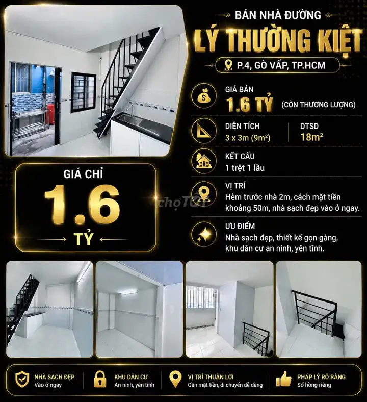 [SHR] Quang Trung 1 trệt 2 lầu 3 phòng ngủ 2WC - ngay trung tâm