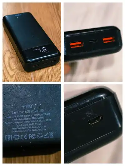 Компактный насос Rockbros для мото / Пауэрбанк TFN 20.000mah