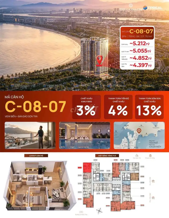 Инвестиции в апартаменты Son Tra: оплата всего 50% при получении ключей