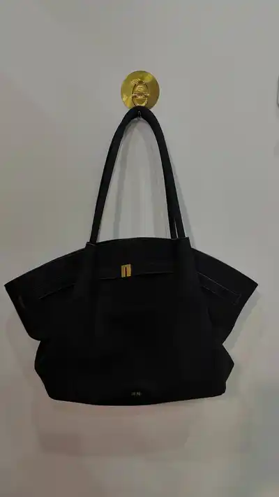 JW PEI Hana Medium Faux Suede Tote Bag — Black