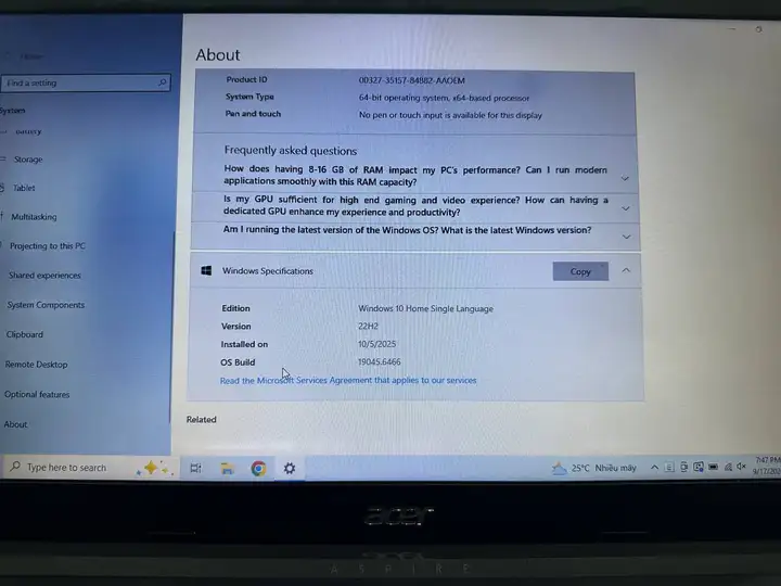 Ноутбук Acer Aspire N19H1