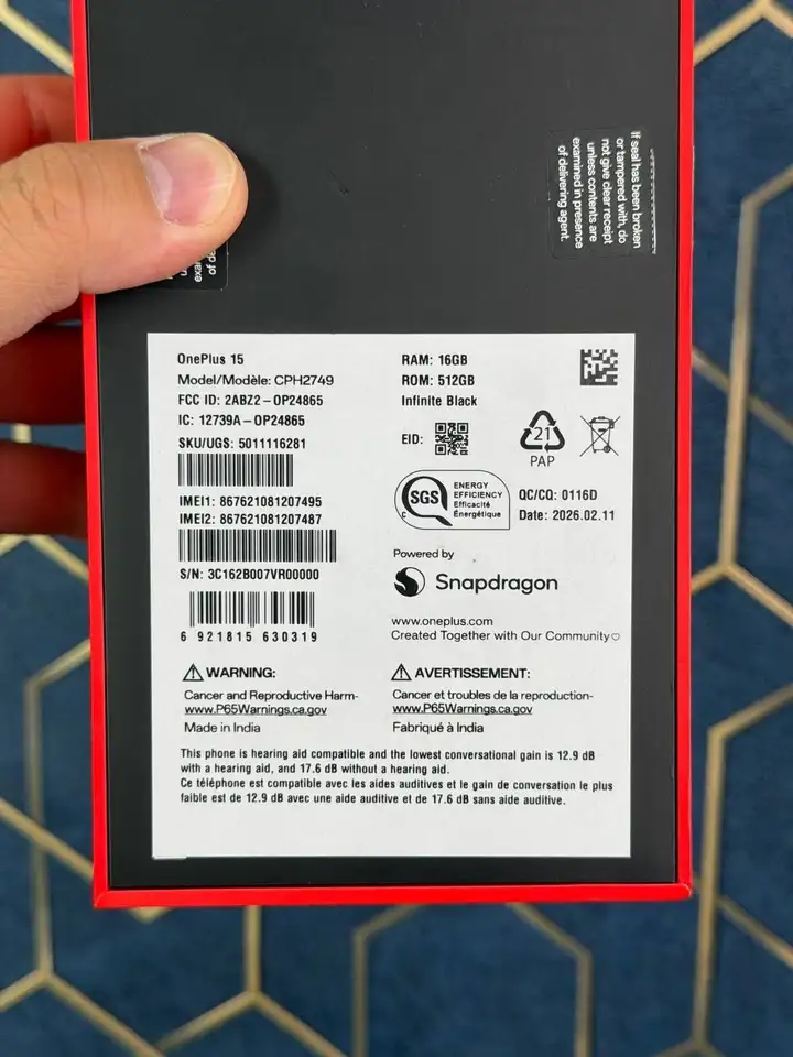 OnePlus 15 16/512Gb USA