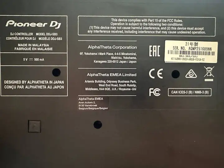 DJ контроллер Pioneer DDJ-SB3