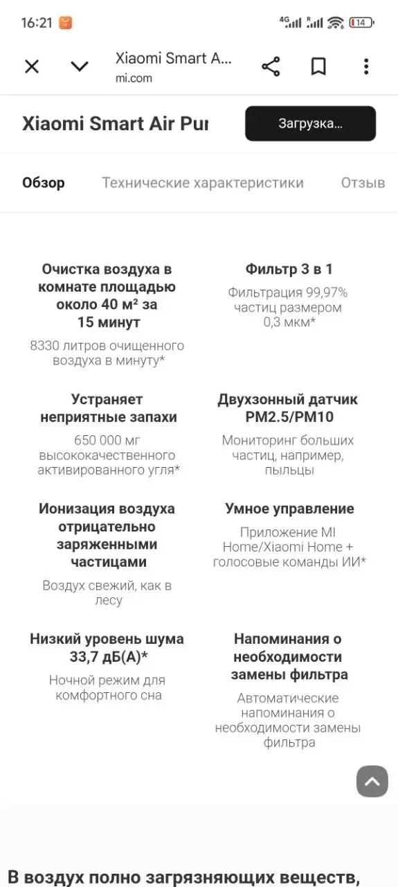 Очиститель воздуха Xiaomi Smart Air Purifier 4 Pro