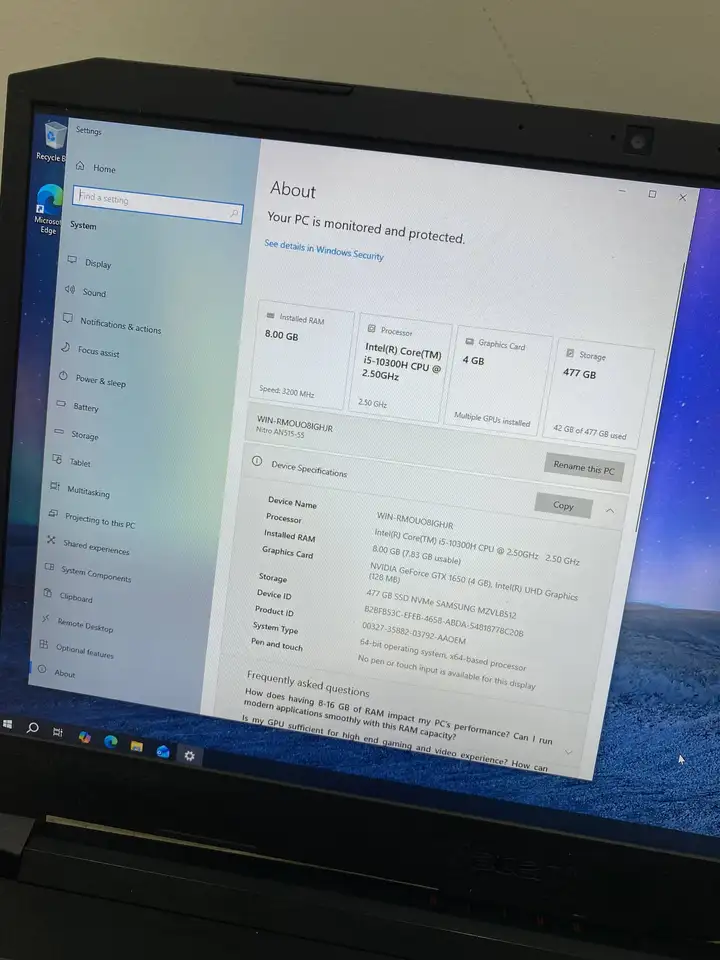 Ноутбук Acer Nitro AN515-55, Raspberry Pi 4, Мышка Asus TUF Gaming M3, Микрофон