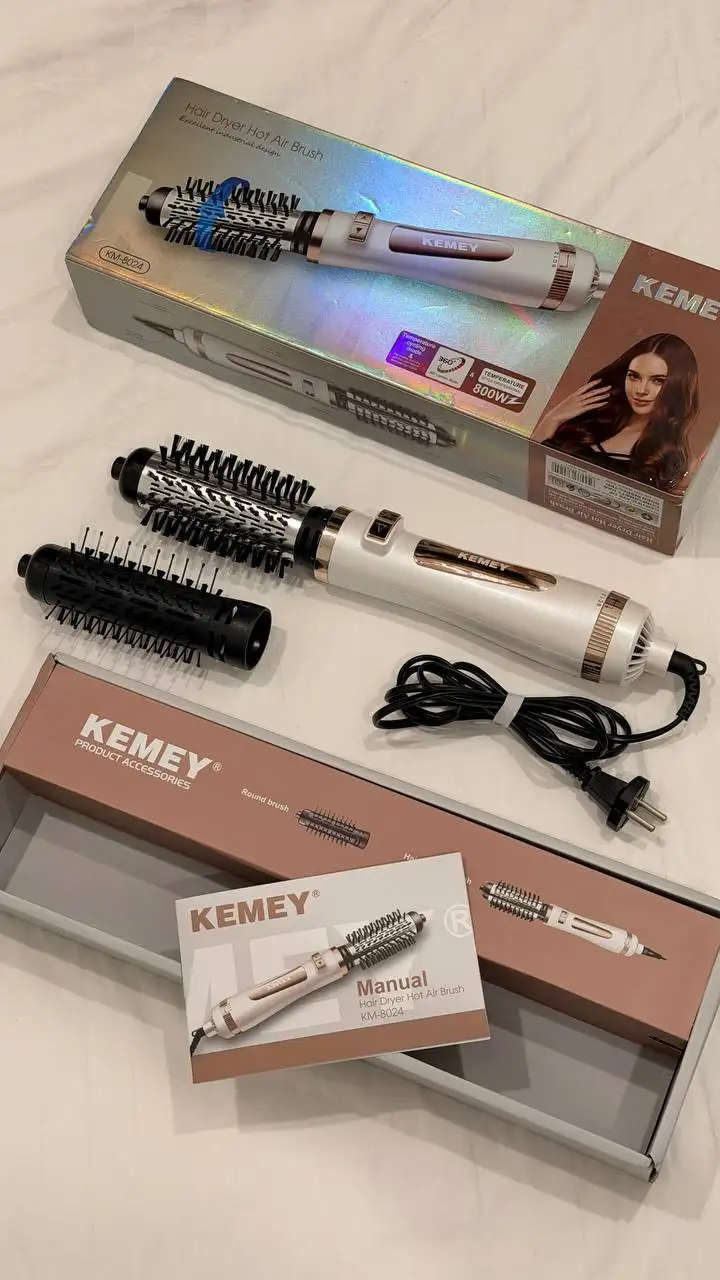 Вращающаяся Фен-щетка KEMEY 2 в 1