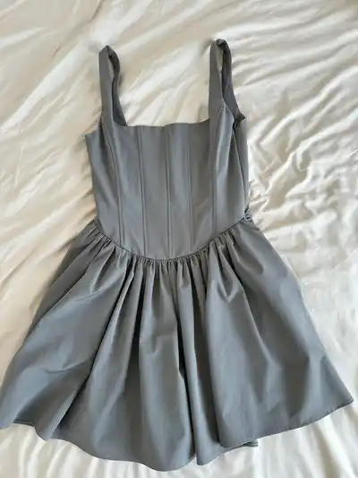 Серое корсетное платье Zara, размер XS