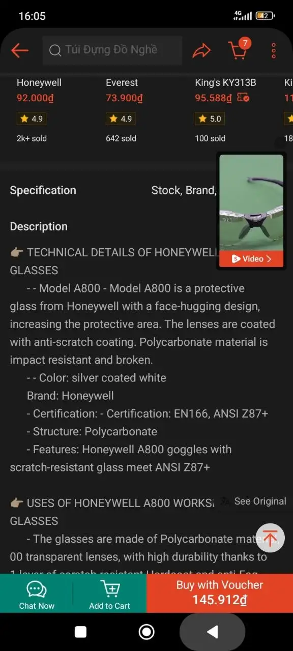 Солнцезащитные очки Honeywell A800
