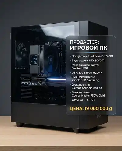 Игровой ПК i5-12400F / RTX 3060 Ti / 32GB