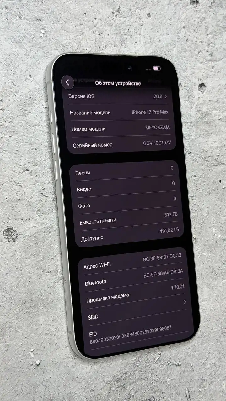 iPhone 17 Pro Max 512Gb Silver SIM+ESIM