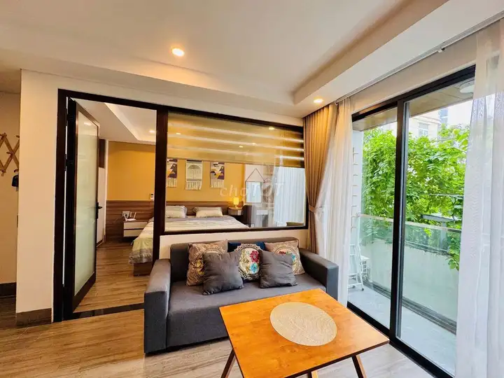 1-комн. квартира, с мебелью, Ан Тхыонг, балкон, стирка/сушка