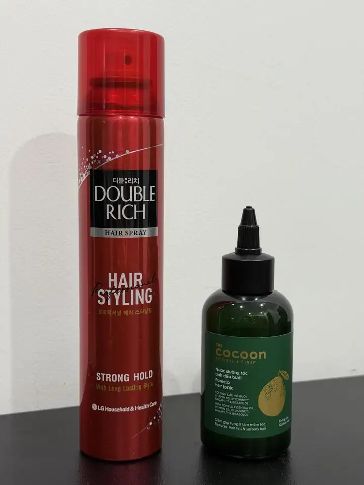 Double Rich Hair Spray Strong Hold, Cocoon Pomelo Hair Tonic