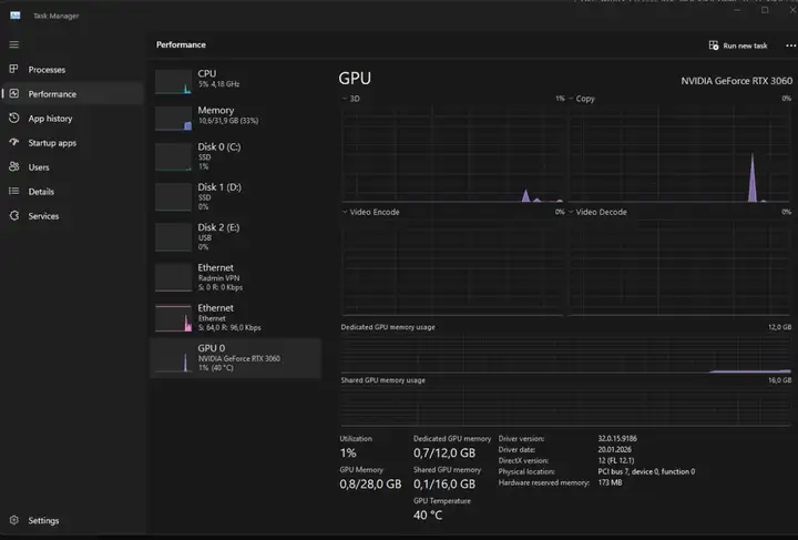 Персональный компьютер Ryzen 7 5700X / RTX 3060 12GB / 32GB RAM / SSD 480GB
