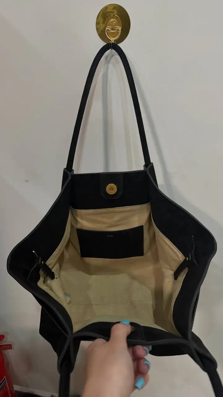 JW PEI Hana Medium Faux Suede Tote Bag — Black