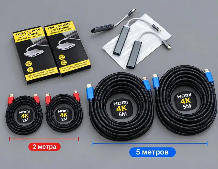 Переходники Type-C, USB-хабы и HDMI-кабели