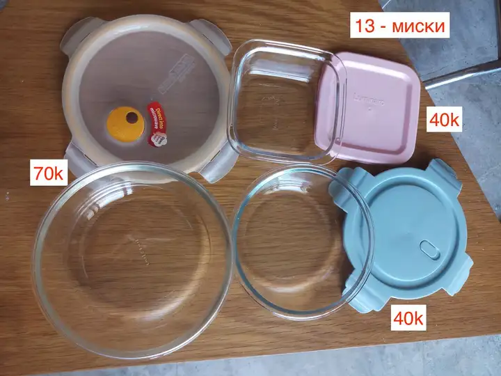 Миски с толстым стеклом, железная губка, сито, средство от насекомых, кофе, соль, скотч