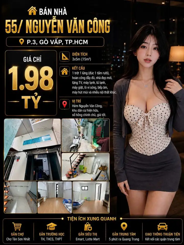 [SHR] Quang Trung 1 trệt 2 lầu 3 phòng ngủ 2WC - ngay trung tâm