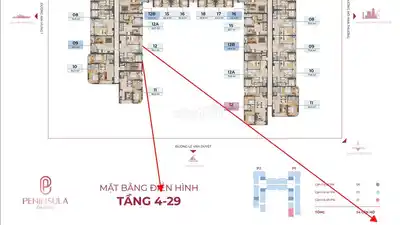 Трансфер двухкомнатной квартиры с видом на реку в проекте Peninsula Da Nang