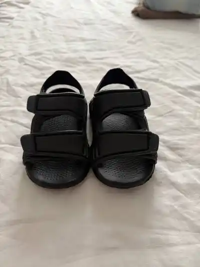 Рубашка голубая, Сандали adidas