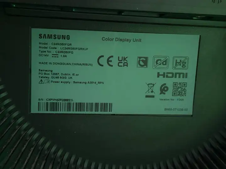 Монитор Samsung CRG5 24' 144Hz