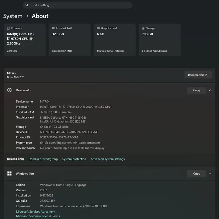 Acer Nitro 5 AN517-51, 17.3"