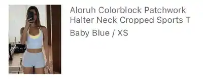 Спортивный топ с открытой спиной Baby Blue XS