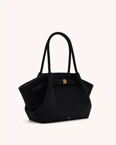 JW PEI Hana Medium Faux Suede Tote Bag — Black