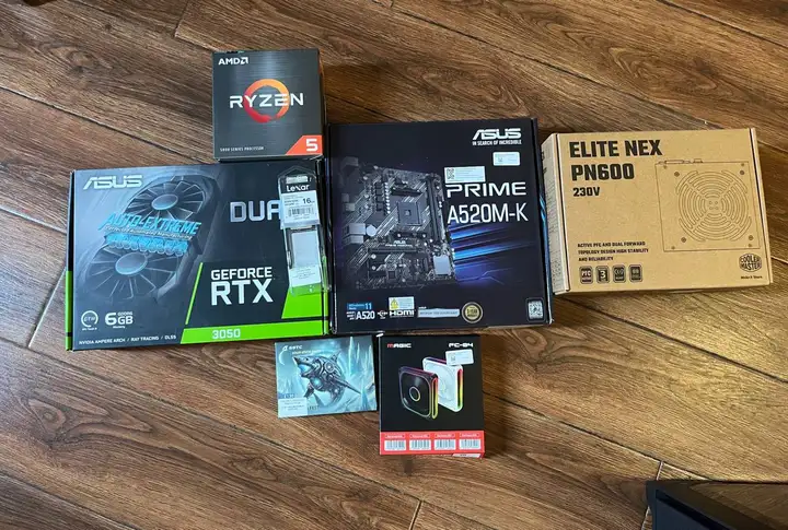 Игровой ПК Ryzen 5 5500, RTX 3050, 16GB + монитор MSI 27"
