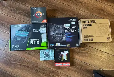 Игровой ПК Ryzen 5 5500, RTX 3050, 16GB + монитор MSI 27"