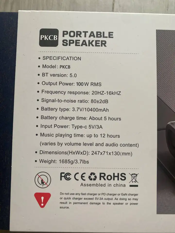 Портативная Bluetooth колонка PKCB 100W